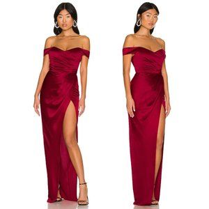 NEW SAU LEE x REVOLVE Gwyneth Gown Crimson Red Maxi Dress 8 Medium Large